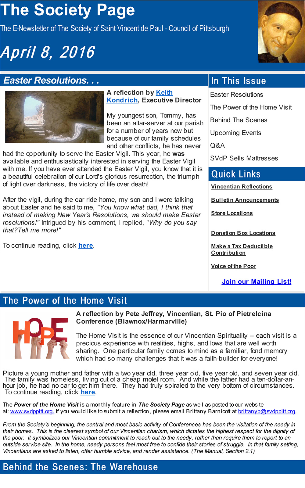 The Society Page – April 2016