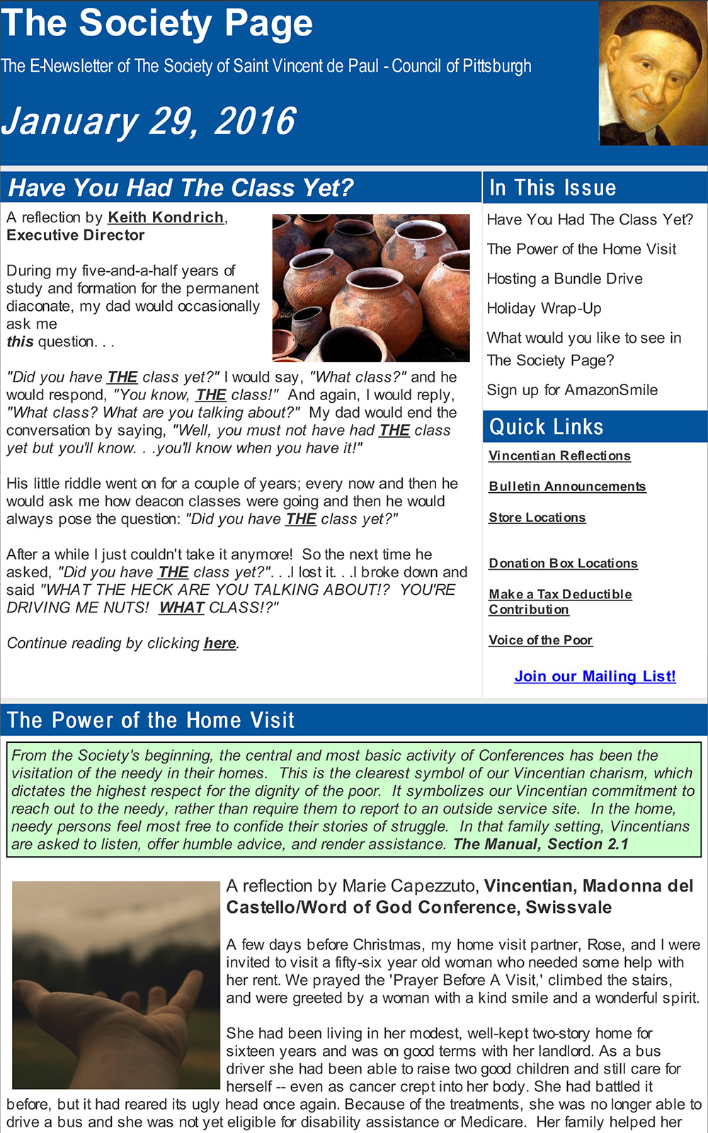 The Society Page – January 2016