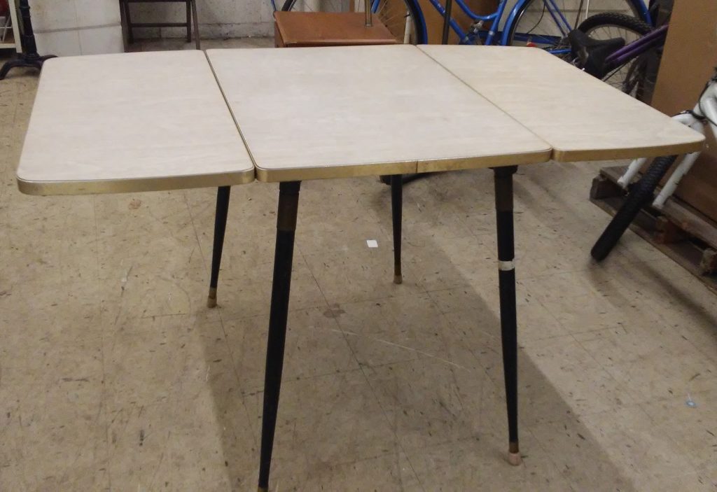 Foldable Table / Desk - 2 Folding Arms - 4ft Surface (w/ both arms out ) x 18.5" (middle section without arms folded out) x 30" L x 24.5" H - Used