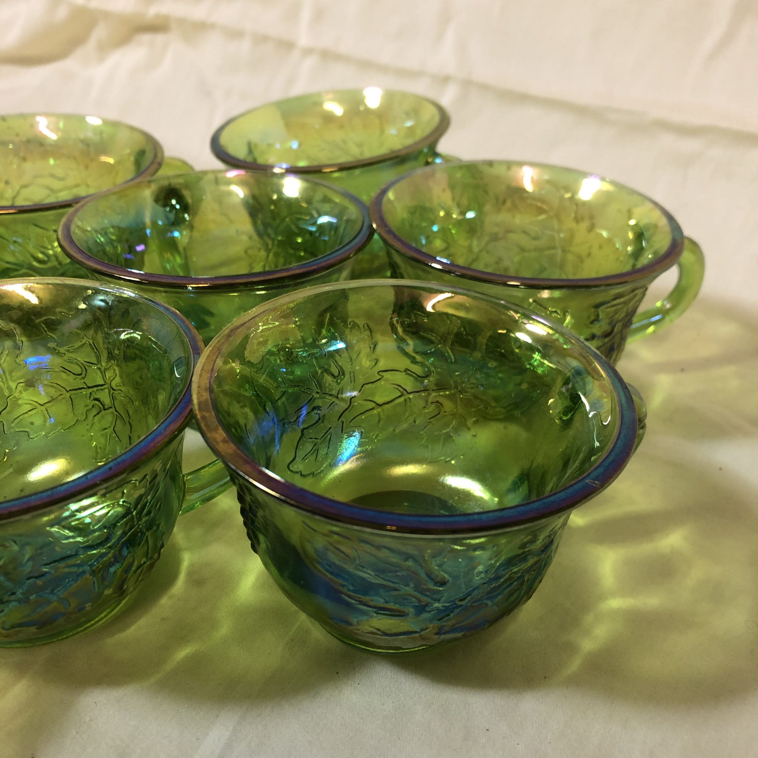 Pair of Vintage Green Indiana Glass Bowls