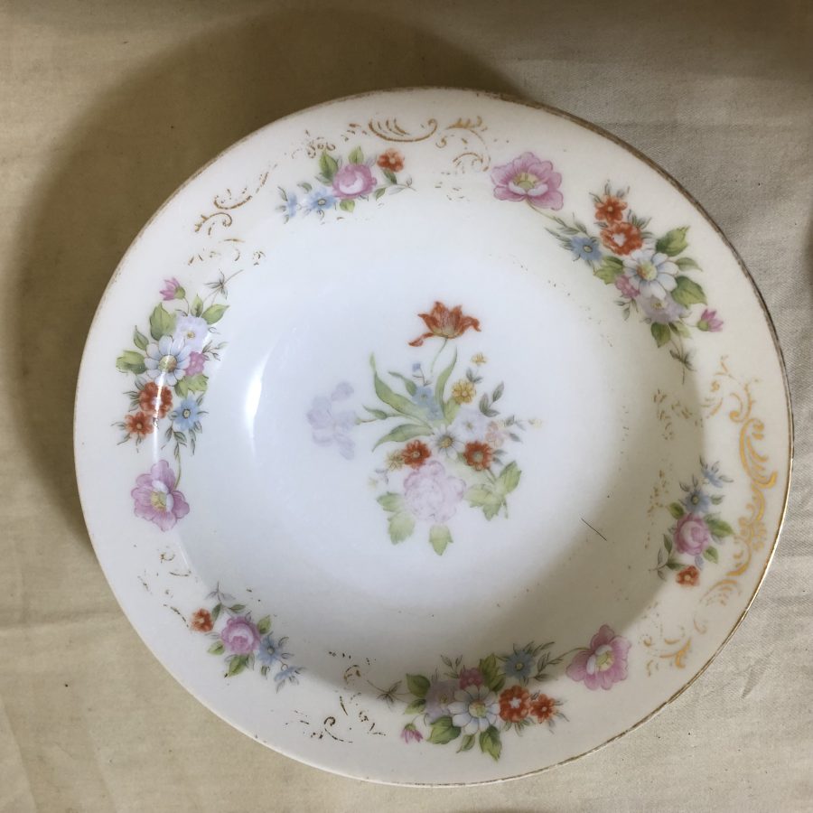 Set of 6 Vintage Wentworth Dresrosa Fine China Rim Dessert Bowls ...