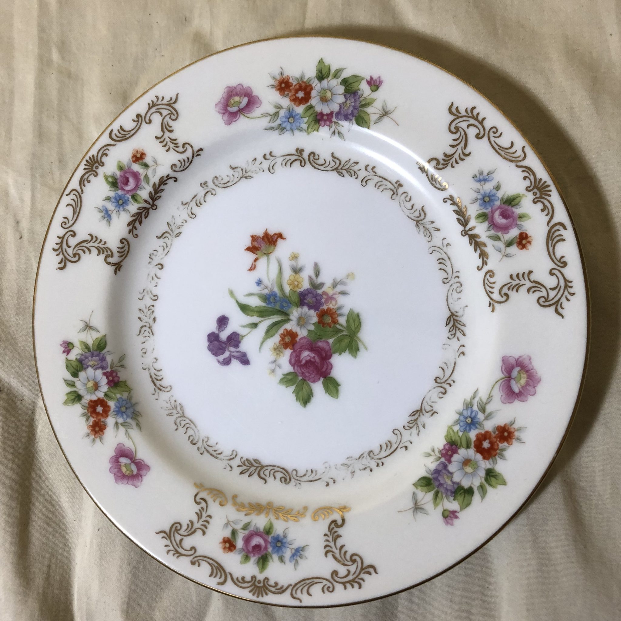 Set of 12 Vintage Wentworth Dresrosa Fine China Bread and Butter Plates ...