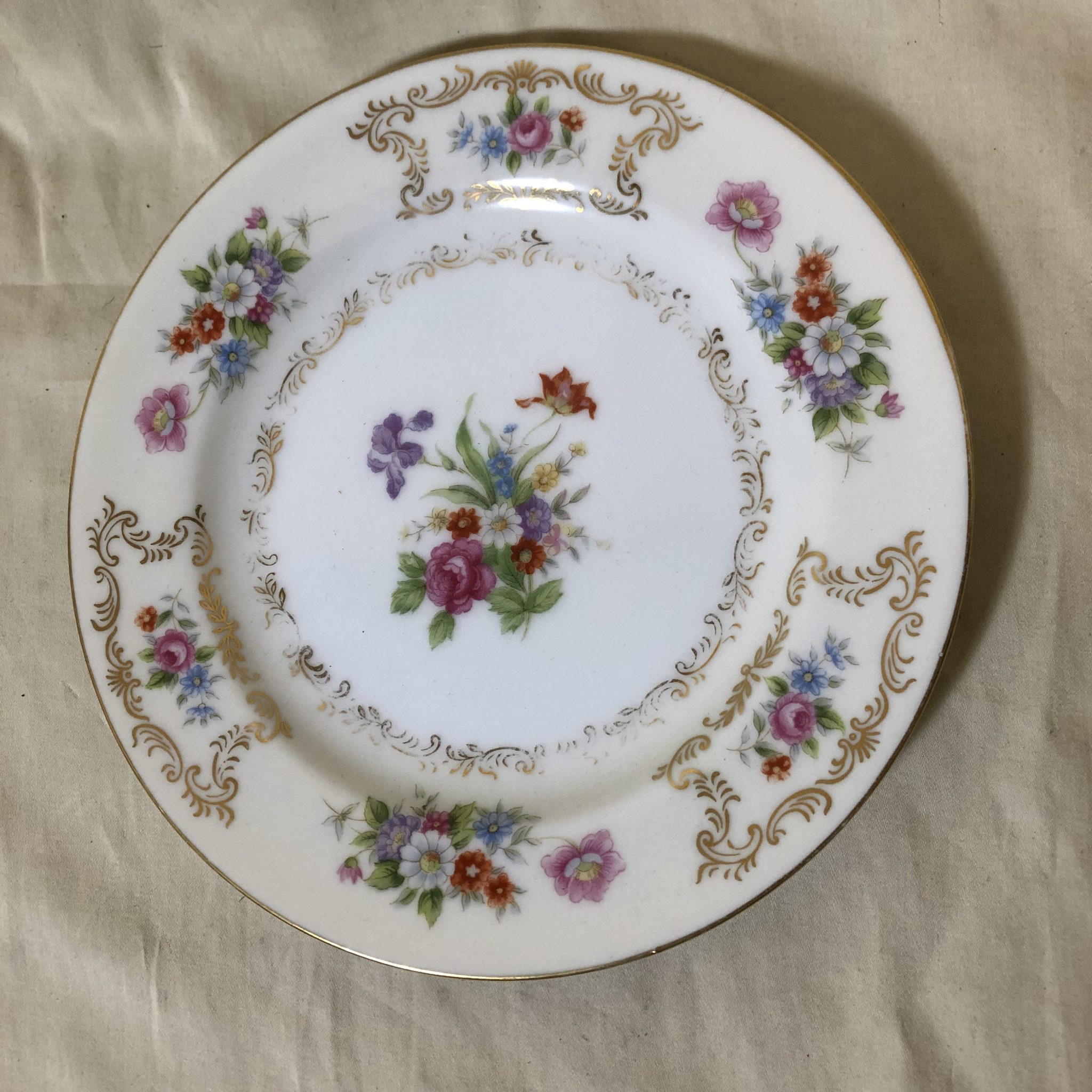 Set of 12 Vintage Wentworth Dresrosa Fine China Bread and Butter Plates ...