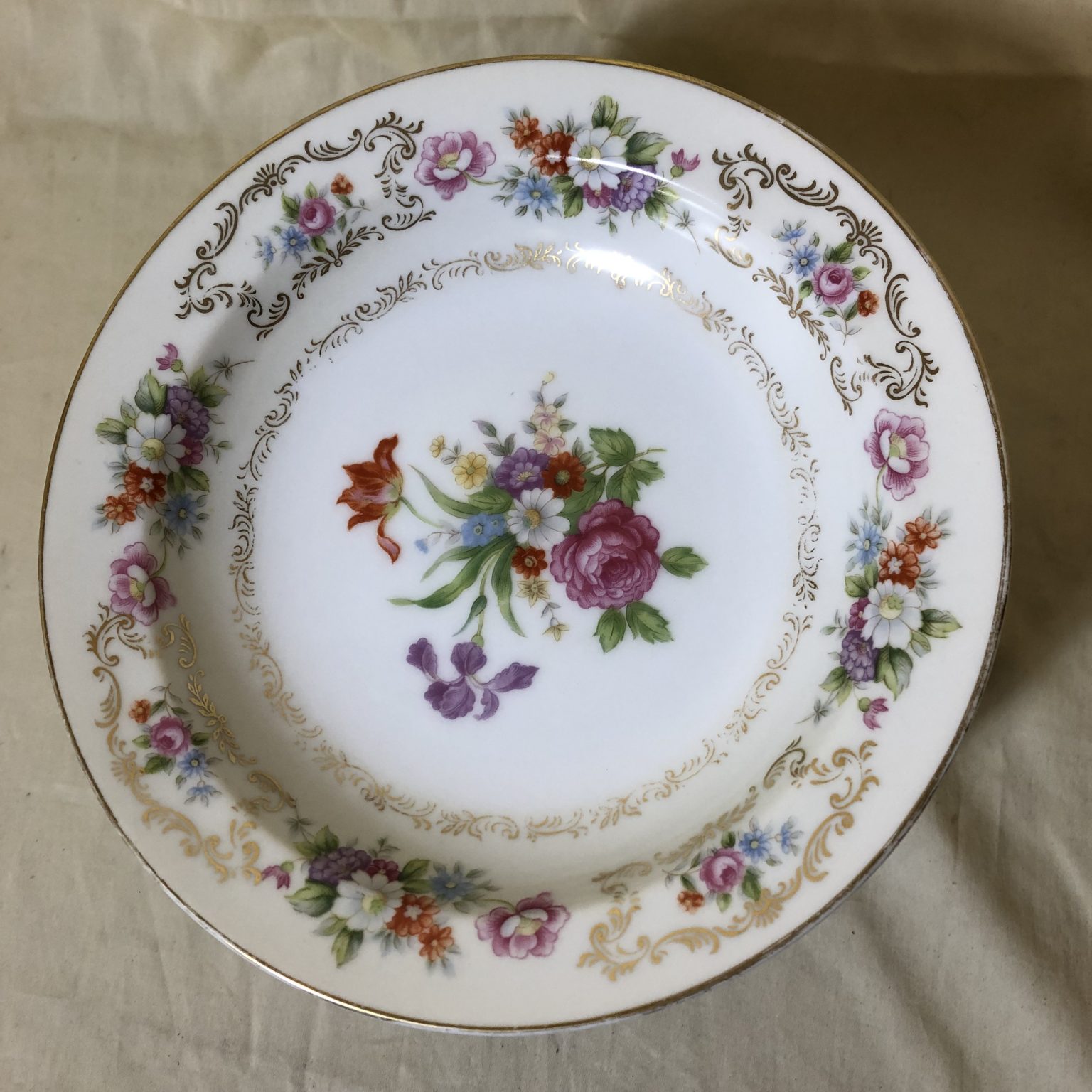 Set Of 6 Vintage Wentworth Dresrosa Fine China Rim Dessert Bowls 