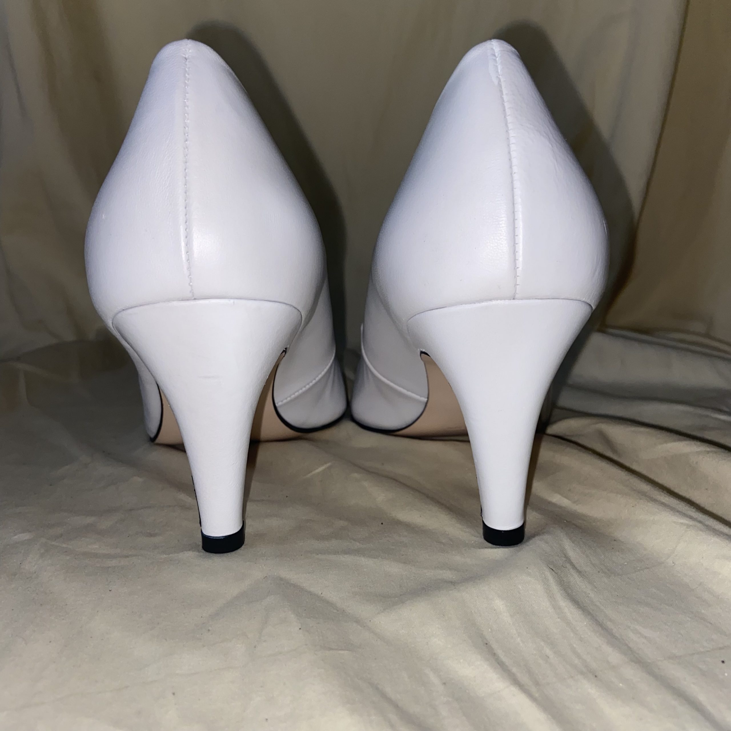 Becky - White Glitter Heels | Miss G Couture